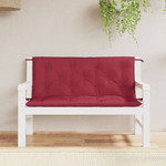 vidaXL Cuscini per Panca 2 pz Rosso Vino 120x50x7 cm in Tessuto Oxford