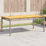 vidaXL Tavolo da Giardino Grigio 180x90x75cm Polyrattan e Legno Acacia