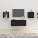 vidaXL Mobili Porta TV a Parete 2 pz Nero 40x34,5x40 cm