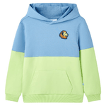 Felpa con Cappuccio per Bambini Blu e Giallo Tenue 128