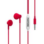 Pantone PT-WDE001R1 cuffia e auricolare Cuffie Cablato In-ear Musica e Chiamate Rosso, Bianco