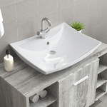 vidaXL Lavabo Ceramica Lusso Rettangolare Foro di Trabocco e Foro Rubinetto