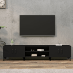 Mobile Porta TV Nero 180x31,5x40 cm in Legno ingegnerizzato