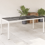 vidaXL Tavolo Giardino Piano in Vetro Bianco 190x90x75 cm Polyrattan