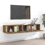 vidaXL Set Mobili Porta TV 2 pz Rovere Fumo in Legno ingegnerizzato