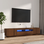 Set Mobili TV 2pz con Luci LED Rovere Marrone Legno ingegnerizzato