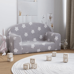 vidaXL Divano Bambini 2 Posti Grigio Chiaro con Stelle Morbido Peluche