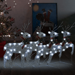 Renne di Natale 4 pz Argento 80 LED