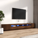 vidaXL Set Mobili TV 3pz con Luci LED Rovere Marrone Legno ingegnerizzato