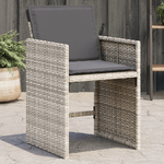 vidaXL Sedie da Giardino con Cuscini 4 pz Grigio Chiaro in Polyrattan