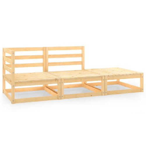 vidaXL Set Divani da Giardino 3 pz in Legno Massello di Pino