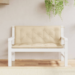 vidaXL Cuscini Panca da Giardino 2pz Beige 120x50x7 cm Tessuto Oxford