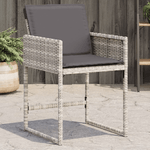 vidaXL Sedie da Giardino con Cuscini 4 pz Grigio Chiaro in Polyrattan