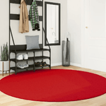 vidaXL Tappeto OVIEDO a Pelo Corto Rosso Ø 200 cm