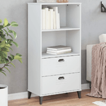 vidaXL Libreria VIKEN Bianca 60x35x123 cm in Legno Massello di Pino