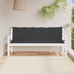 vidaXL Cuscini Panca da Giardino 2pz Neri 180x50x7cm Tessuto Oxford