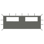 vidaXL Parete con Finestre per Gazebo 6x2 m Antracite