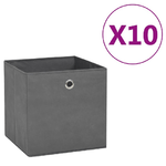 vidaXL Contenitori 10 pz in Tessuto non Tessuto 28x28x28 cm Grigio