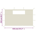 vidaXL Pareti con Finestre per Gazebo 2 pz Crema