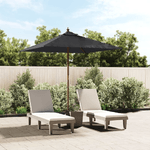 vidaXL Ombrellone da Giardino con Palo in Legno Nero 198x198x231 cm