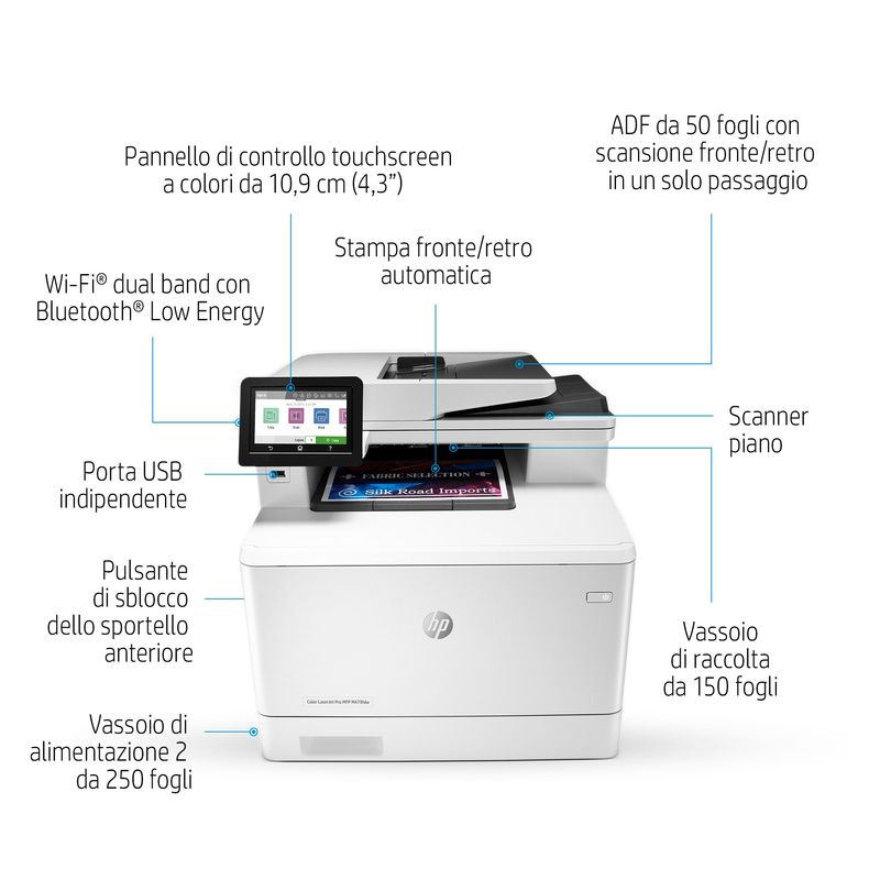 HP-Color-LaserJet-Pro-Stampante-multifunzione-M479fdn-Stampa-copia-scansione-fax-e-mail-scansione-verso-e-mail-PDF--stampa-fronte-retro--ADF-d