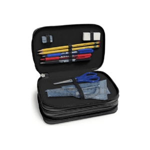 Ne.On! Astuccio Scuola 3 Zip Mimetico Nero-Blu