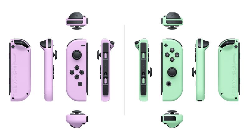 Nintendo-Switch---Set-da-due-Joy-Con-Viola-Pastello-Verde-pastello