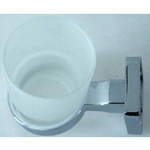 Cleafe-porta Spazzolino Dentifricio Bicchiere Vetro Satinato Parete Muro Bagno 52201a -