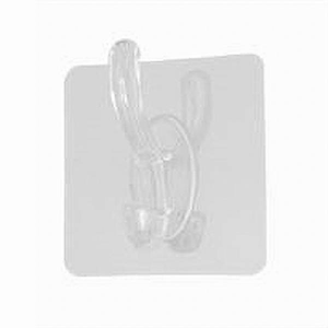 Cleafe-set 2pz Ganci Adesivi Appendino Doppio A Muro Bagno Cucina Casa Trasparente 87755 -