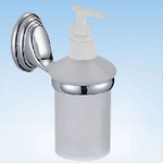 Cleafe-dispenser Porta Sapone Liquido Vetro Satinato Fissaggio Parete Bagno Circle 52028 -