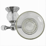 Cleafe-porta Sapone Saponetta Con Piattino Vetro Montaggio A Parete Bagno Crystal 52823 -