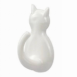 Cleafe-set 6 Pz Ganci Adesivi A Forma Di Gatto Bianchi Per Cucina Bagno Da Parete 79347 -