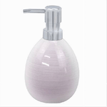 Cleafe-dispenser Sapone Liquido In Ceramica Striato Rosato Erogatore Silver Bagno 59872 -