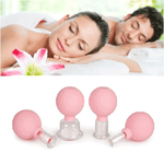 Trade Shop Traesio-set Di 4 Coppette Per Massaggio Facciale Sfera In Silicone Massaggiatore Schiena -