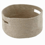 Cleafe-cestino Cesto Con Manici Porta Oggetti Tessuto Intrecciato Rotondo 29x13cm 10637 -