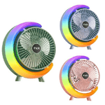 Trade Shop Traesio-ventilatore Da Tavolo Usb 3 Velocita' Con Luce Rgb Compatto Silenzioso Portatile -