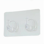 Cleafe-set 2pz Ganci Adesivi Appendino Doppio Rettangolare Casa Parete Trasparente 87758 -