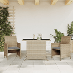 vidaXL Set da Bistrò 3 pz con Cuscini Beige Misto in Polyrattan