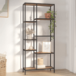 vidaXL Scaffale per Libri 80x30x180 cm Acciaio e Legno ingegnerizzato