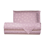 Completo letto lenzuola 100% cotone made in italy CUORI ROSA PIAZZA E MEZZA