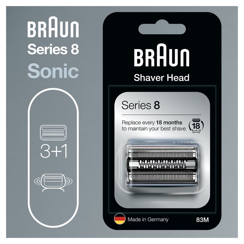 Braun-Series-8-83M-Testina-Di-Ricambio-Per-Rasoio-Elettrico-Uomo---Argento---Compatibile-Con-Rasoio-Elettrico