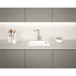 Lavello EVHOC in composito serie UNICUM 57X50 cm incasso SOTTOTOP vasca unica KUARZITE BIANCO