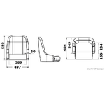 Sedile imbottito rivestito con flip up H51 RAL9010 48.410.06