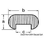 ARC Profilo teak ovale 12,5x25x12,5