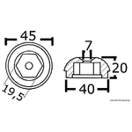 Anodo ricambio alluminio rif.orig. 71190A 43.070.23