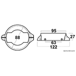 Osculati Collare Volvo Penta a due pezzi alluminio con viti