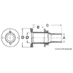 Scarico a mare inox 3-4'' x 24 mm 17.524.02