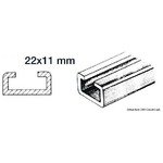 Rotaia per scorrevoli 1 m 22x11mm 46.786.03