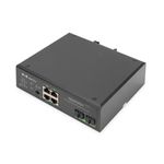 Digitus Switch PoE di rete Gigabit Ethernet a 4 porte, industriale, non gestito, 2 SFP uplink