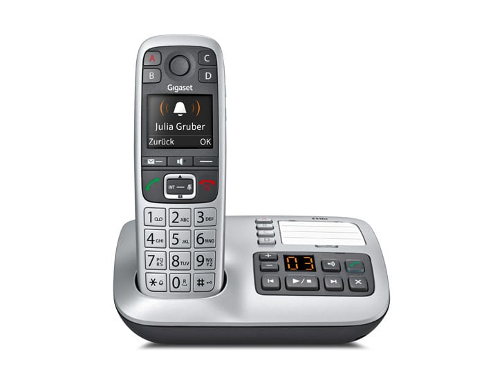 Gigaset-E-560-A-telefono-Telefono-DECT-Identificatore-di-chiamata-Nero-Argento